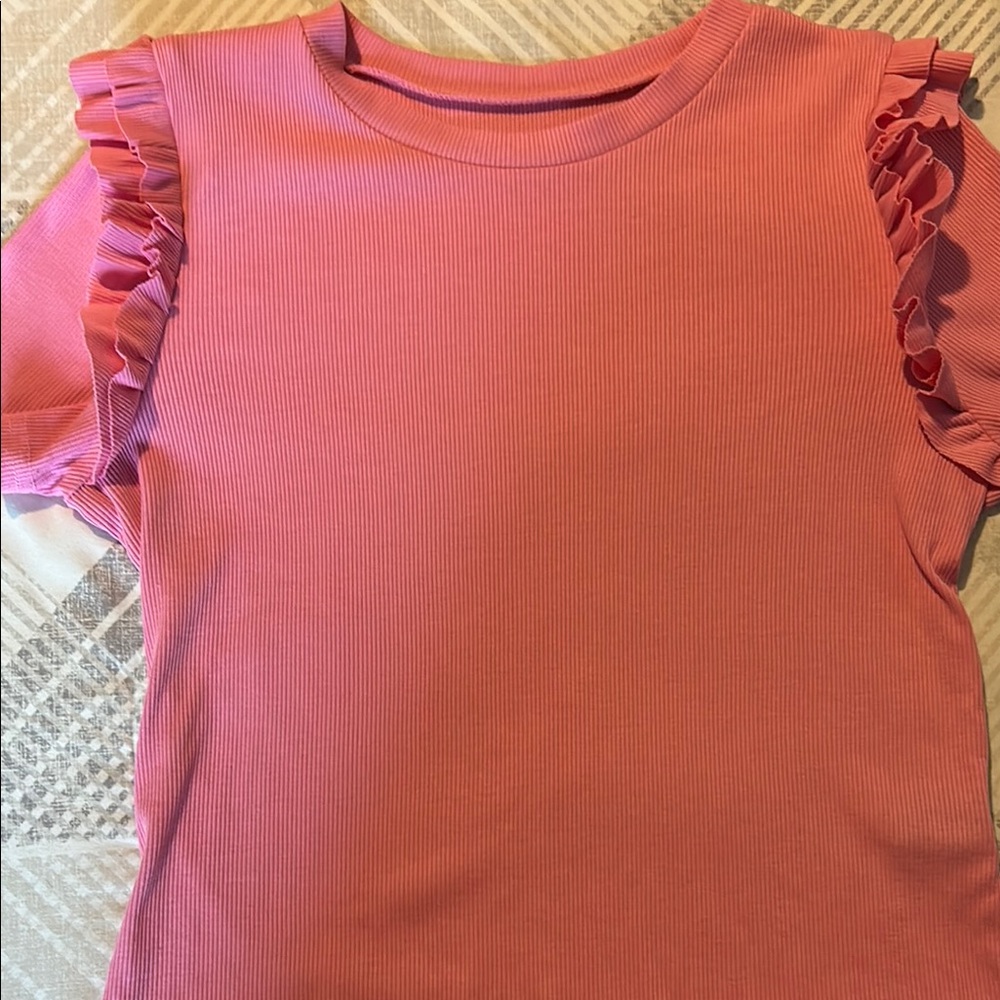 Pink Ruffle Sleeve Top - Picture 2 of 2